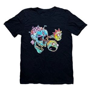 Rick and Morty Black Graphic Print Shirt Size S
